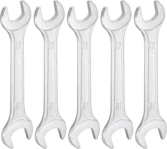 HARFINGTON 5pcs Double Open End Wrench 17mm x 19mm Metric 15 Degree Offset by HARFINGTON