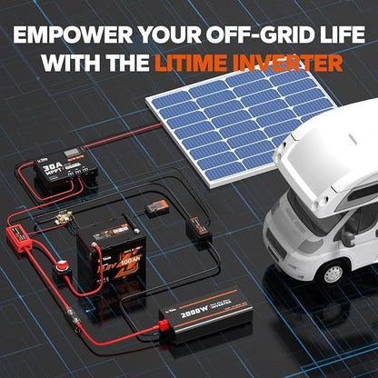LiTime 1000W Pure Sine Wave Inverter 12V DC to 120V AC Converter - Image 6