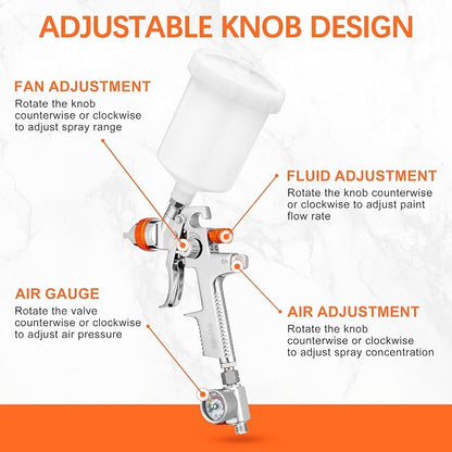 REFINE Spray Gun Kit, Auto Paint Gun - Image 6