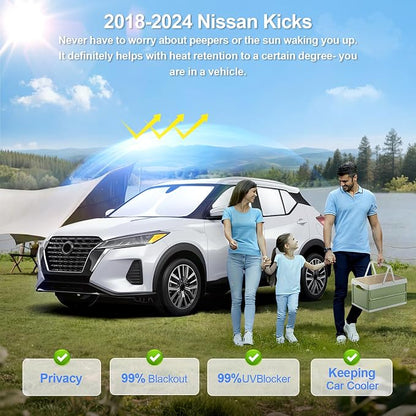 6pcs Car Window Shades for Nissan Kicks 2018-2024 Accessories, Windshield Side - Image 2