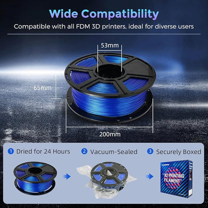 FLASHFORGE PLA Filament 1.75mm +/- 0.02mm Skydiver Blue, Color Changeable 3D - Image 7