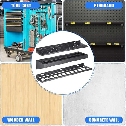 3 Pcs 16in Screwdriver Organizer Wall Mounted Metal Storage Set - Image 6