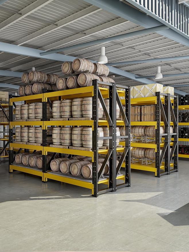 4-Tier Storage Shelves, Adjustable Industrial Metal Shelf System, 000lbs - Image 6