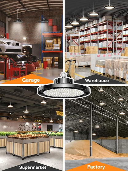 UFO LED High Bay Lights 5000K 150W 6 Pack, Led Shop Lights Commercial Bay - Image 6