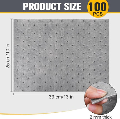 100PC Oil Absorbent Pads | 13"x10" Meltblown Polypropylene Mats, Hand-Tear Lines - Image 7
