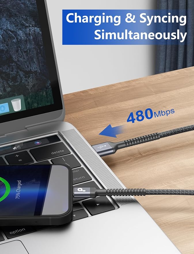 Short iPhone Charger Cable 1FT 2Pack Apple MFi Certified USB Lightning Cable - Image 4