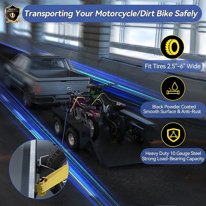 E-Track Dirt Bike Wheel Chocks, Bike and Dirt Bike in Enclosed - Image 2