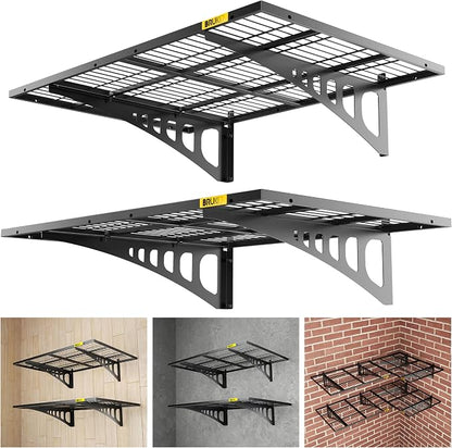 2x3ft Adjustable Rail Wall Garage Storage Shelf, by Unknown