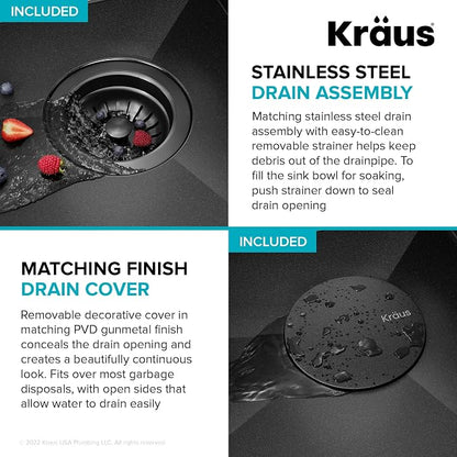KRAUS Kore 21 Inch Undermount Workstation 16 Gauge Stainless Steel Single Bowl - Image 7