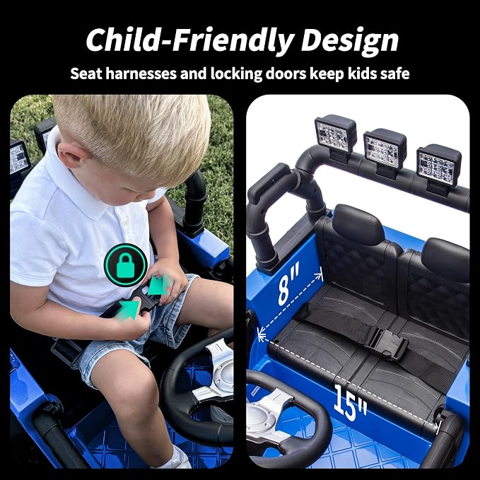 4WD Kids Ride on Car Truck, 12V 7Ah Kids Electric Vehicles Car Ride on Toy - Image 4