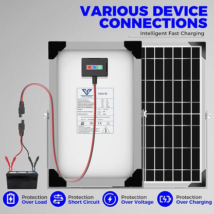 Solar Battery Trickle Charger: 10 Watt 12V Solar Panel Maintainer - Image 8