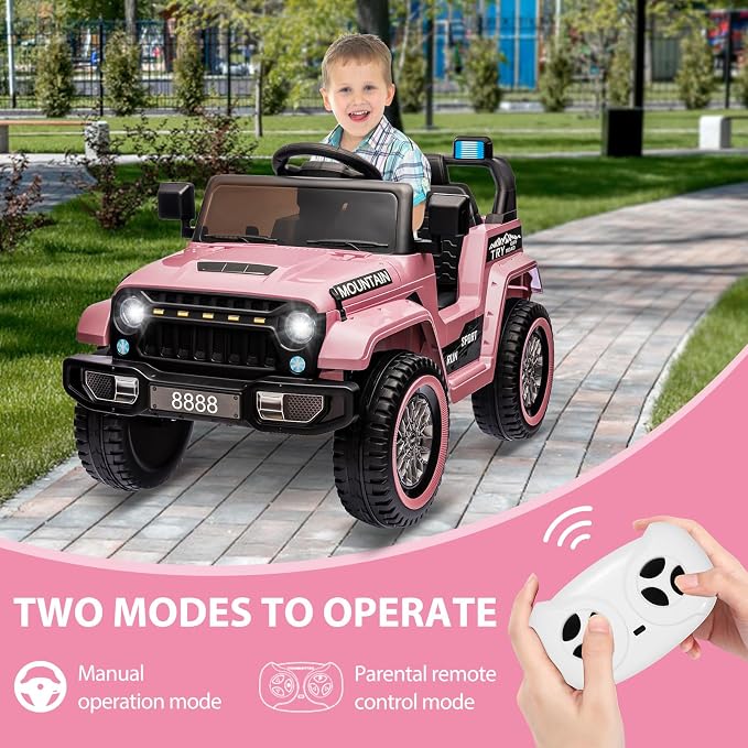 12V Kids Ride on Truck Car, w/Parent Remote Control, Twin 35w Motors, 3 Speeds - Image 2