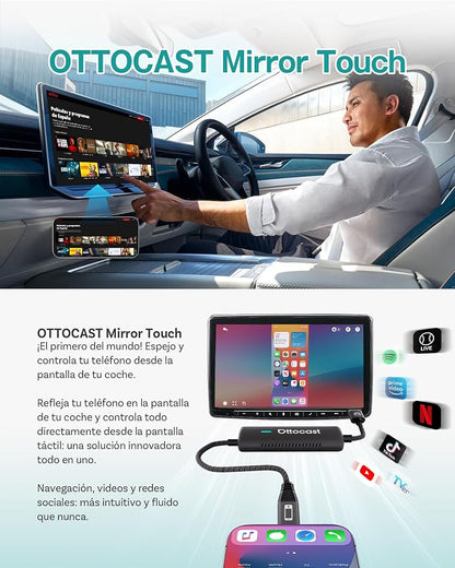 OTTOCAST Mirror Touch Wireless CarPlay Adapter - Image 2