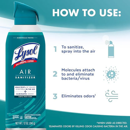 Lysol Air Sanitizer Spray with Odor Eliminator - Image 6