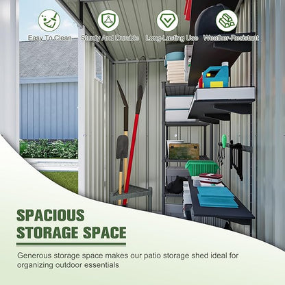 6x4 FT Outdoor Storage Shed, Metal Shed - Image 8