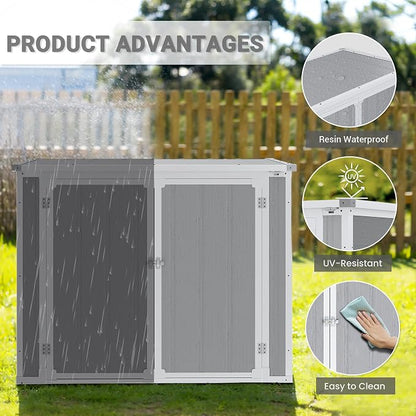 Horizontal Storage Shed 41 Cu.Ft, Lockable Outdoor Resin Cabinet - Image 4