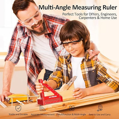 3.8＂Mini 3D Multi-Angle Measuring Square Ruler, WT102A High Precision Hole - Image 2