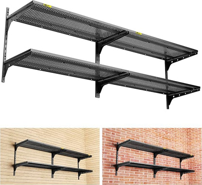 2-Pack×2 Tier 1.3x3ft Garage Shelving Wall Mounted, 800 lbs Load by Unknown