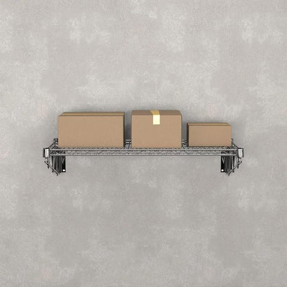 14" x 36" Chrome Wire Wall Mount Shelf - Image 2