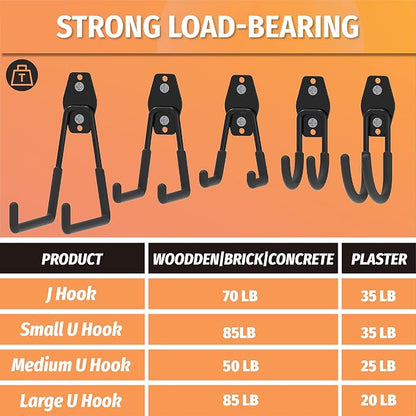 HUHOLE 14PC Garage Hooks Heavy Duty, Utility Garage Storage Hooks, Wall Mount - Image 2