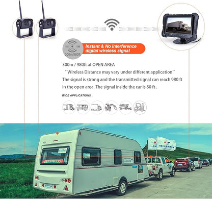 Digital Wireless Backup Camera System, Dual HD 720P Camera - Image 5
