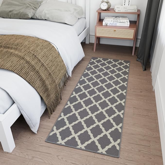 Ottomanson Hallway Runner Rug 2'2" x 6' Non Slip Trellis Area Rugs Easy to - Image 12