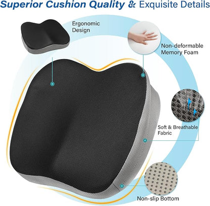 Car Seat Cushion, Ergonomic Memory Foam Car Cushion - Image 8