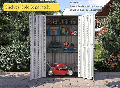 HOMSPARK Storage Shed Weather Resistance, Vertical Storage Shed - Image 5