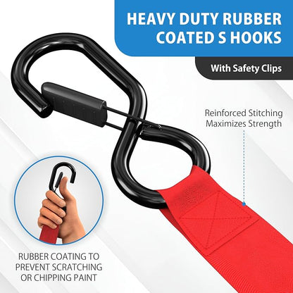 HandT USA Based Retractable Ratchet Straps 1in x 6ft - Image 3