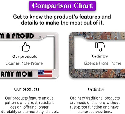 License Plate Frame Holder Black and White License Plate Frames I’m a Proud - Image 6