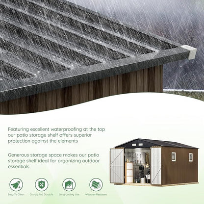 10X12X7.5 FT Outdoor Steel Storage Shed - Image 8