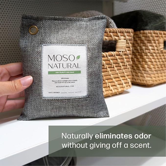 Moso Natural Air Purifying Bag 200g | Premium Bamboo Charcoal Odor Absorber - Image 2
