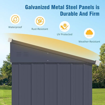BlueWish 4'x10' Storage Shed, Outdoor Storage Shed - Image 7
