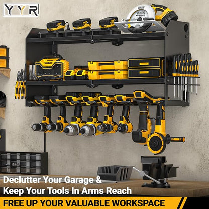 YYR Power Tool Organizer with Charging Station Wall Mount, Cordless Drill and - Image 3