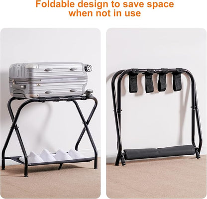 Heybly Luggage Rack, Steel Folding Suitcase Stand - Image 6