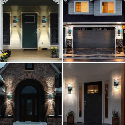 tewei 6 Pack Outdoor Wall Lights Dusk to Dawn Exterior Light Fixture, 3-Layer - Image 8