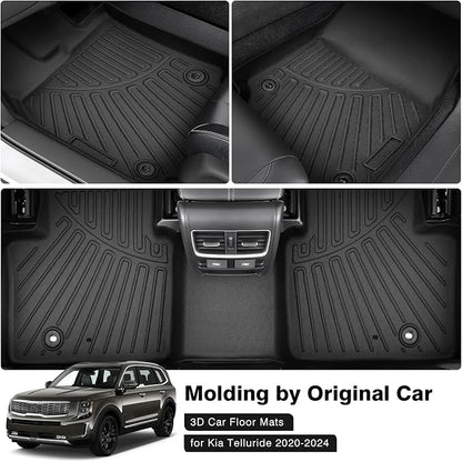 Powerty Floor Mats for 2020-2025 2026 Kia Telluride 7 Seats Accessories All - Image 2