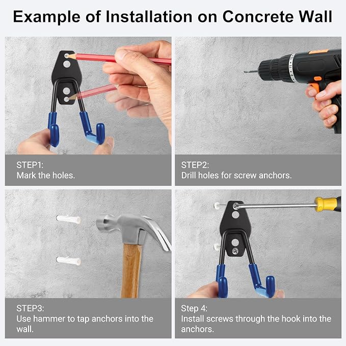 Steel Garage Hooks Wall Tool Organizer, 14 Pack Garage Storage Hook Heavy Duty - Image 4