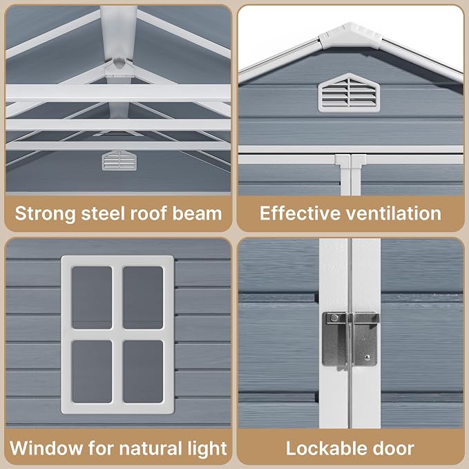 Gizoon 8x6 FT Outdoor Storage Shed - Image 9