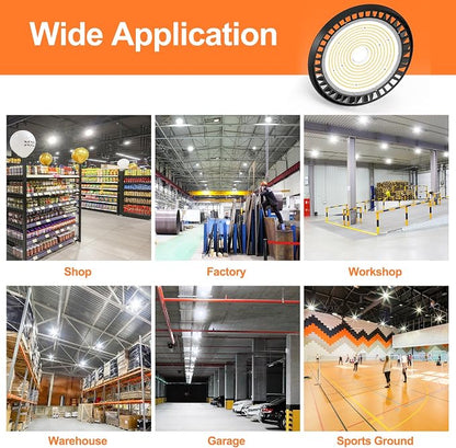 LED High Bay Lights, 200W UFO High Bay LED Shop Lights, 30000LM Adjustable CCT - Image 9