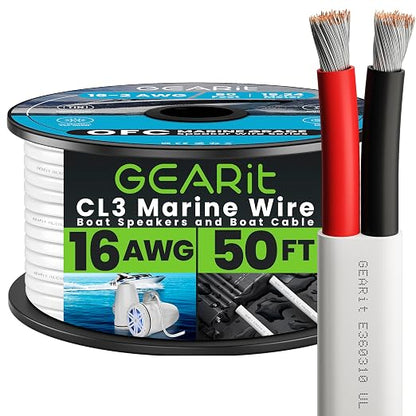 GEARit Speaker Wire 16 Gauge, Duplex 2-Conductor, Speaker Wires by GEARit