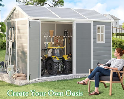 10.5x7.6x7.5 ft Outdoor Resin Storage Shed - Image 5