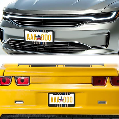 License Plate Frames Black, and Blue Car Plate Frames Thin Blue Line USA Flag - Image 8