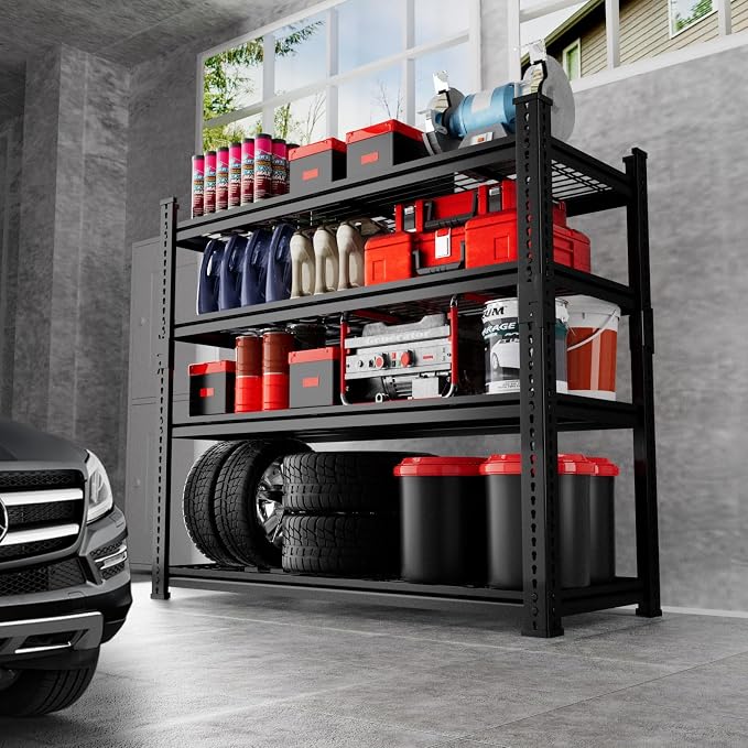 Storage Shelves 4PCS, Garage Shelving Heavy Duty 1920LBS Capacity, 4 Tier - Image 2