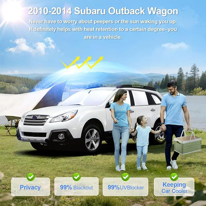 8pcs Car Window Shades for Subaru Outback Wagon 2010-2014 Accessories, - Image 2