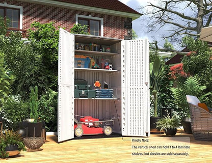 HOMSPARK Storage Shed Weather Resistance, Vertical Storage Shed - Image 7