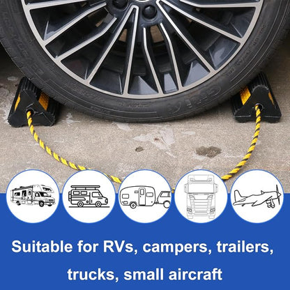 2 Pair Wheel Chocks for Travel Trailers, Rubber Tire Stopper Blocks - Image 6