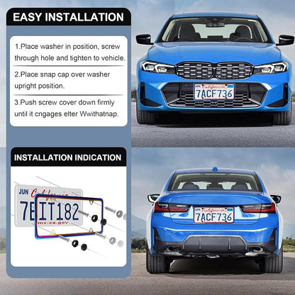 LivTee 4 Holes Stainless Steel License Plate Frames, Automotive Exterior - Image 5