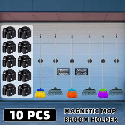 10 Pcs Magnetic Mop Broom Holder Movable Magnetic Broom Holder Rack, Anti Slip - Image 3