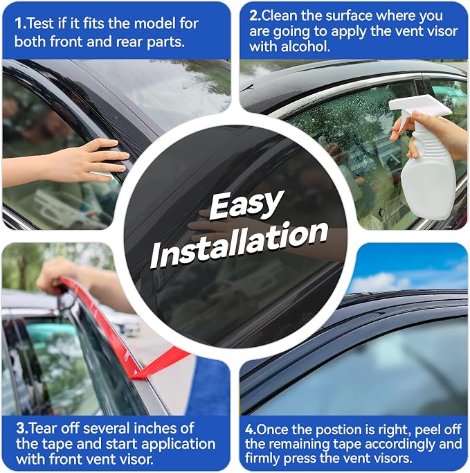 Window Visors Rain Guards for 1997-2003 Ford F150 Standard Cab, Out-Channel - Image 5